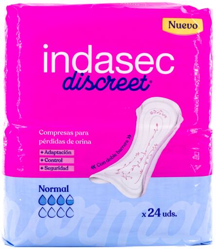 Indasec Compresas Discreet Normal 24 uds