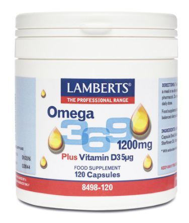 Lamberts Omegas 3,6,9 1200 mg mas Vitamina D3 5 mg 120 C&aacute;psulas