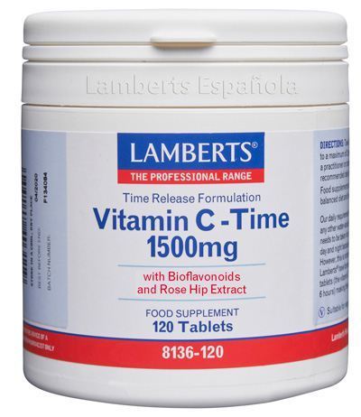 Lamberts Vitamin C 1500 mg Sustained Release with Bioflavonoids and Rose Hips 120 Tablets