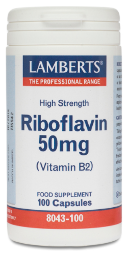 Lamberts Riboflavina 50 mg con vitamina B2 100 c&aacute;psulas