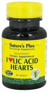 NaturesPlus Acido Folico Hearts - 90 Comprimidos