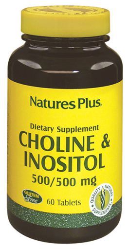 NaturesPlus Complejo de Colina con Inositol 500mg - 60 Capsulas Blandas