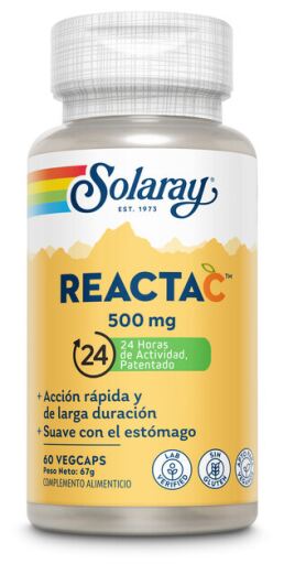 Solaray Reacta C Ester C 500 Mg 60 C&aacute;psulas Vegetales