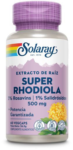 Solaray Super Rhodiola 60 C&aacute;psulas Vegetales