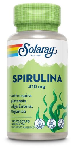 Solaray Spirulina 410 mg 100 C&aacute;psulas Vegetales