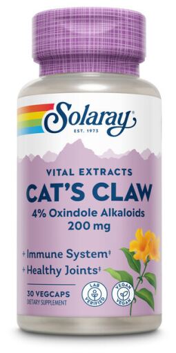 Solaray U&ntilde;a de Gato 200 mg 30 C&aacute;psulas Vegetales