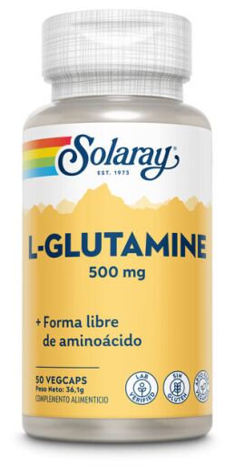 Solaray L Glutamine 500 Mg 50 C&aacute;psulas Vegetales