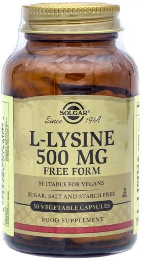 Solgar L-Lysine 500 mg 50 Vegetable Capsules