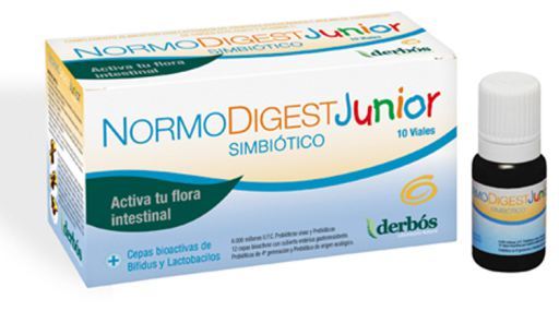 Derb&oacute;s Normodigest junior 10 viales ayuda a regenerar la flora intestinal