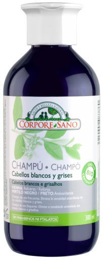 Corpore Sano Champ&uacute; a la Henna para Cabellos Blancos y Grises - 300 mililitros