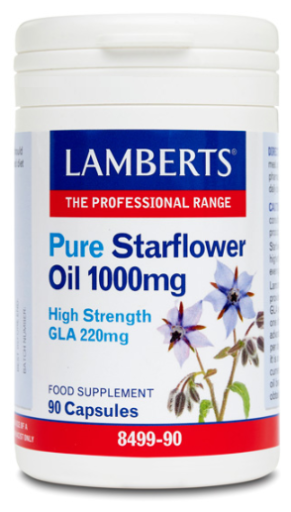 Lamberts Aceite de Borraja puro 1000 mg Aporta 220 mg de GLA 90 C&aacute;psulas
