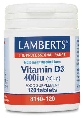 Lamberts Vitamina D 400Ui como vitamina D3 120 comprimidos