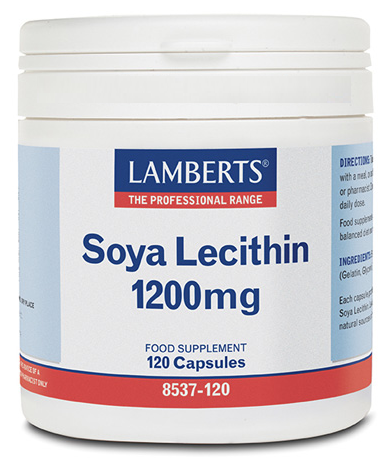 Lamberts Lecitina de soja 1200 mg rica fuente de fosfatidil colina 120 c&aacute;psulas