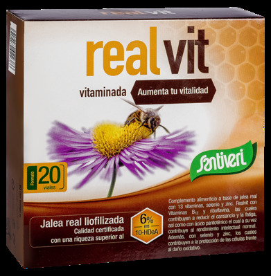 Santiveri Realvit jalea real con 13 vitaminas 20 Viales X 10 ml