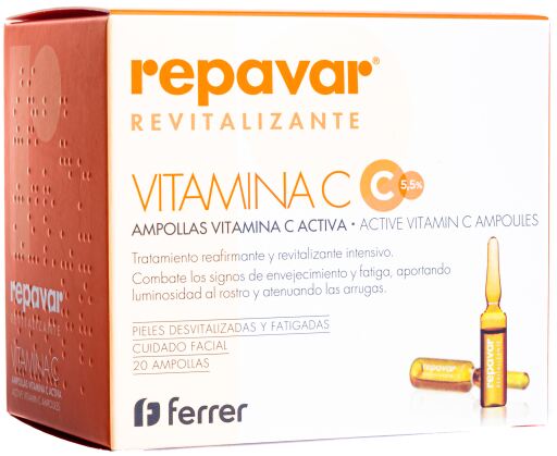 Repavar Revitalizing Ampoules with Vitamin C 20 Units