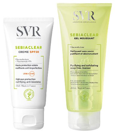 Sebiaclear Crema SPF50 50 ml + Gel Moussant 50 ml