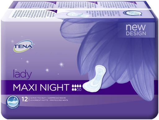 Tena Compresas Lady Maxi Noche 12 uds
