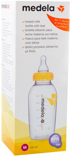 Biber&oacute;n con Tetina Flujo Medio 250 ml