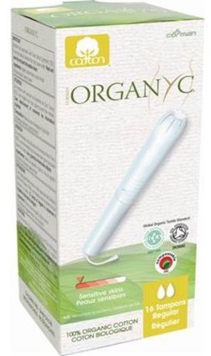Organyc Tamp&oacute;n con aplicador regular 100% algod&oacute;n org&aacute;nico, 16ud