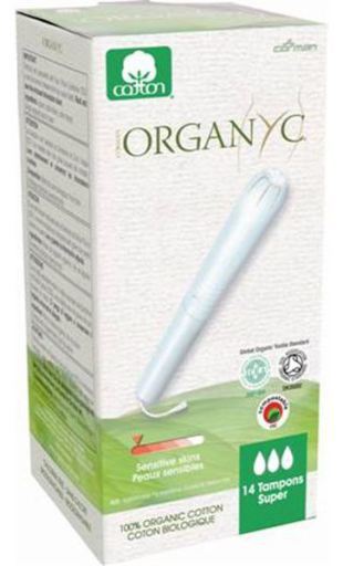 Organyc Tamp&oacute;n con aplicador super 100% algod&oacute;n org&aacute;nico, 14ud