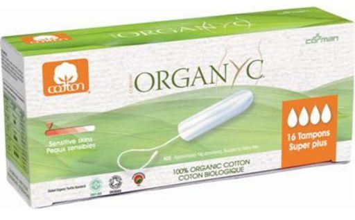 Organyc Tamp&oacute;n sin aplicador s&uacute;per plus, 100% algod&oacute;n org&aacute;nico, 16ud