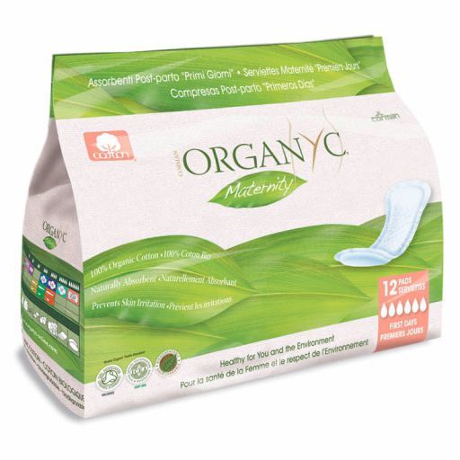 Organyc Compresas Primeros D&iacute;as de Maternidad 12 uds