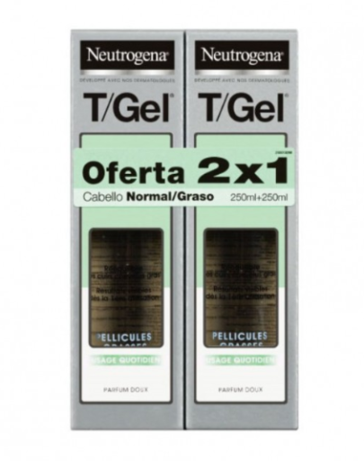 Neutrogena T/Gel Champ&uacute; Anticaspa Cabello Normal/Graso 2 x 250 ml