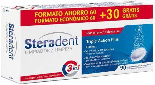 Steradent Triple Action Plus 60 + 30 Tablets