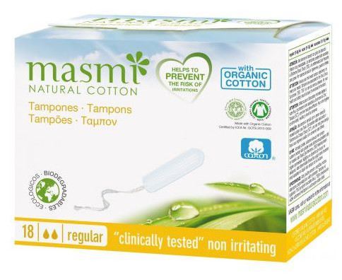 Masmi Organic Cotton Tampons with Applicator 18 pcs