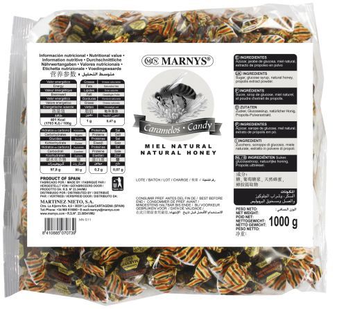 Marnys Caramelos de Propoleo con Miel 1000 gr