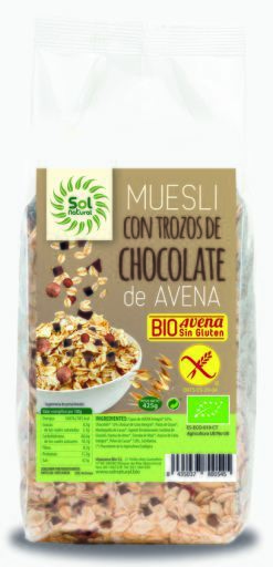 Sol Natural Muesli de Avena Chocolate Bio Sin Gluten 425 gr