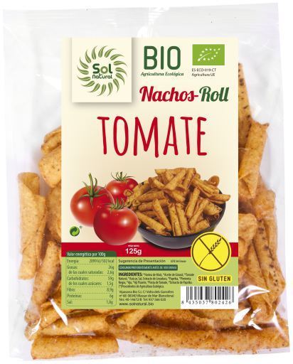 Nachos Roll Ma&iacute;z Tomate Bio Sin Gluten 125 gr