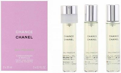 Chanel Chance Eau Fraiche Eau De Toilette Vaporizador Refill 3X 20 ml