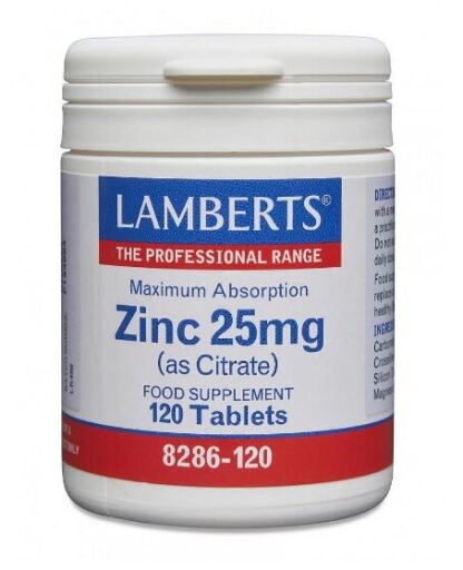 Zinc 25 mg Mineral de Ingesta Diaria 120 Tabletas