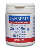 Zinc 25 mg Mineral de Ingesta Diaria 120 Tabletas