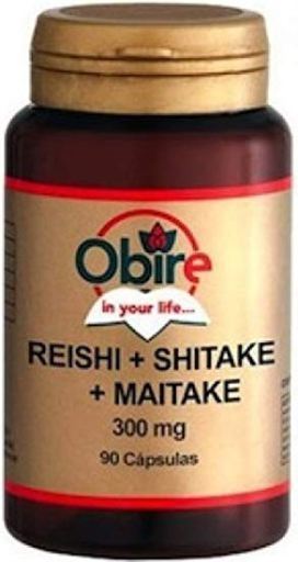 Obire Reishi Shitake Maitake 90 C&aacute;psulas 300 mg
