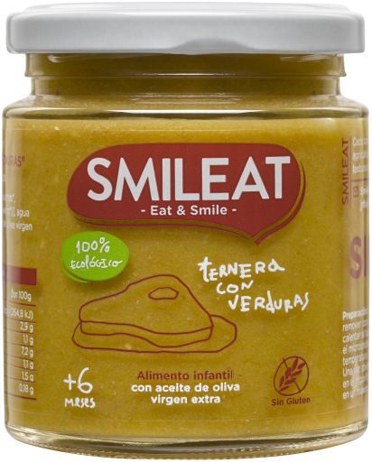 SMILEAT Tarrito de Ternera con Verduras Ecologico 230 gr