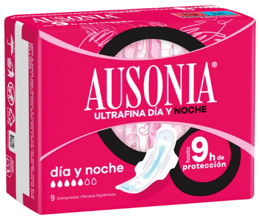 Ultrafina D&iacute;a y Noche Compresa con Alas 9 Unidades