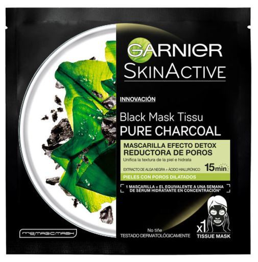 Garnier Skin Active Mascarilla Negra Tissu Pure Charcoal 28 gr