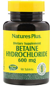 NaturesPlus Betaina Hydrochloride 600 mg 90 Comprimidos