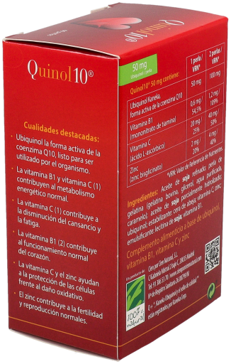 100% Natural Quinol10 50mg 90 C&aacute;psulas