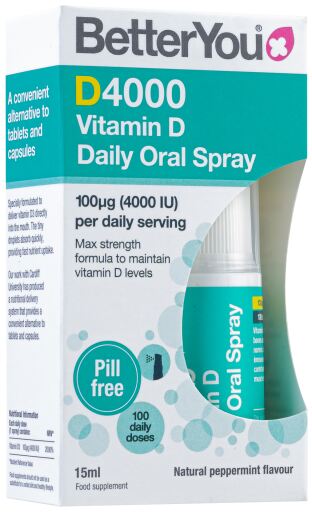 4000 Daily Vitamin D oral Spray Natural Peppermint 15 ml