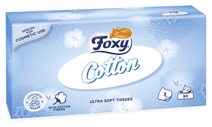 Foxy Cotton Ultra Soft Facial Tissues 90 units
