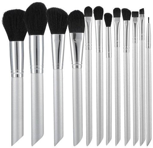Tools For Beauty Set Brochas de Maquillaje Gris 12 piezas