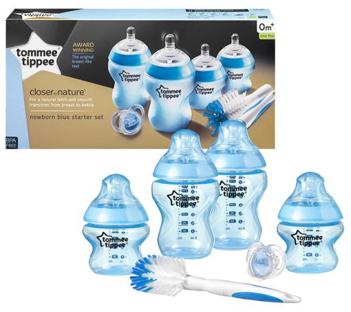 Tommee Tippee Closer to Nature 6-piece Blue Baby Bottle Starter Kit