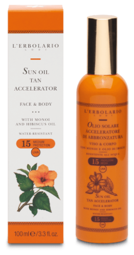 L'Erbolario Sun Tan Accelerator Oil SPF 15 100 ml