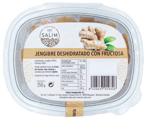 INT-SALIM Jengibre Deshidratado Endulzado con Fructosa 250 gr