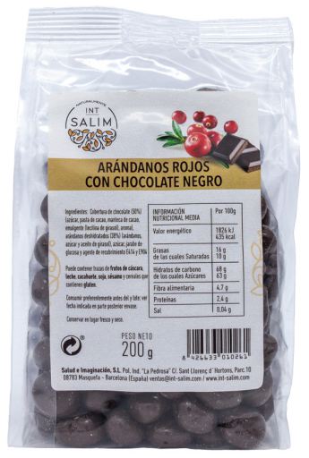 INT-SALIM Ar&aacute;ndano Rojo con Chocolate Negro 200 gr