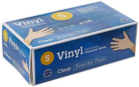 Herbi Feet Guantes Vinilo Gentle Touch sin polvo L 100 unidades