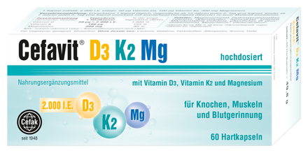 Cefak Cefavit Vitamina D3 + K2 + Mg 60 c&aacute;psulas
